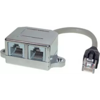 S CONN MAXIMUM CONNECTIVITY Adaptador divisor de teléfono/Ethernet RJ45, Cat. 5e, apantallado, 0,1 m, negro 75002-2
