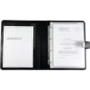 JÜSCHA Alassio Carpeta de documentos A4 con mecanismo de anillas, piel sintética, negro, 5 fundas de documentos 31514