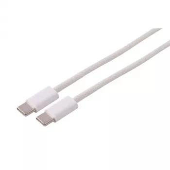 S CONN MAXIMUM CONNECTIVITY Cable de carga USB-C a USB-C, USB 2.0, 240W PD, textil trenzado, blanco, 2,5m (14-22256)