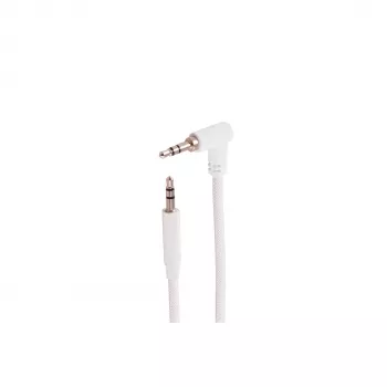 SHIVERPEAKS Cable de audio 3,5 mm TRS, acodado a recto, blanco, 0,9 m BS14-07226