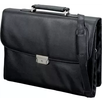 JÜSCHA Alassio Catana 92434 Bolso de negocios A4 negro piel sintética