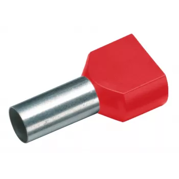 Cimco 187706 Terminal tubular doble, 1 mm², semiaislado, rojo, 100 uds.