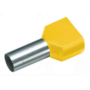 Cimco 187712 Terminal tubular doble 6 mm² semiaislado amarillo (100 uds.)