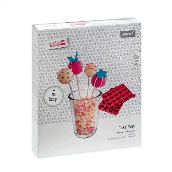 LURCH Molde para cake pops, silicona, 20 cavidades, rojo, 23,0 x 18,5 cm 83027