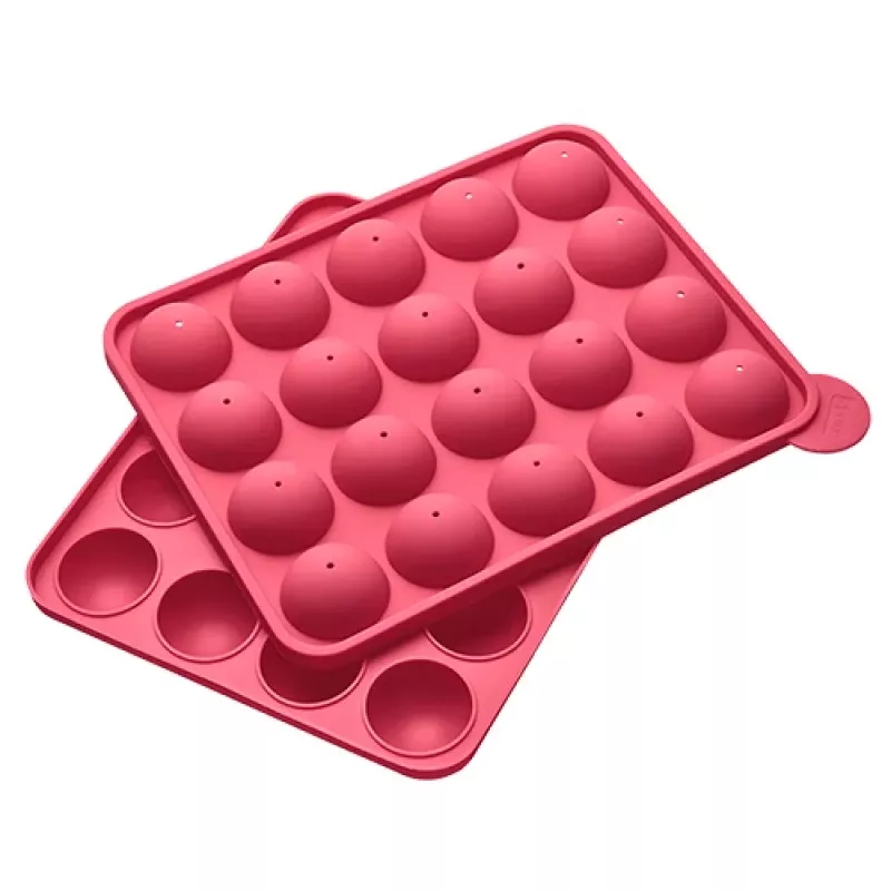 LURCH Molde para cake pops, silicona, 20 cavidades, rojo, 23,0 x 18,5 cm 83027