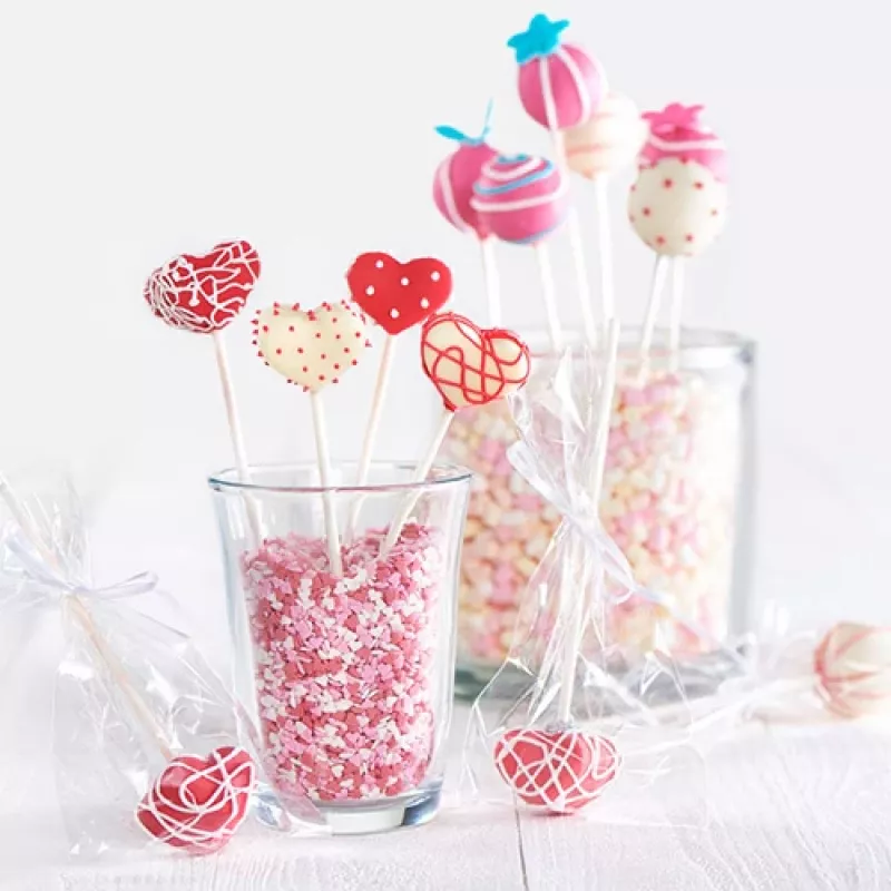 LURCH Molde para cake pops, silicona, 20 cavidades, rojo, 23,0 x 18,5 cm 83027