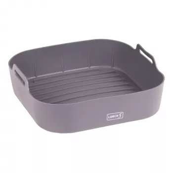 LURCH Bandeja de silicona para freidora de aire, cuadrada, 21 x 21 x 5 cm, antracita 00070206