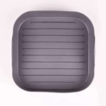 LURCH Bandeja de silicona para freidora de aire, cuadrada, 21 x 21 x 5 cm, antracita 00070206