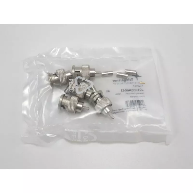 Telegärtner conector BNC de crimpado para cable G08, 50 Ohm, Professional, RD-316, 5 piezas (J01000A0043)