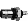 Telegärtner Conector hembra BNC de empotrar, aislado 50 ohmios, brida aislante negra, contactos dorados, 4 GHz, 1 ud.