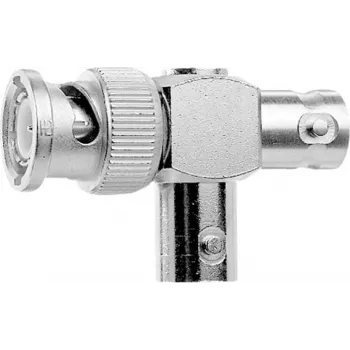Telegärtner adaptador en T BNC, conector macho BNC a 2x conector hembra BNC, 50 ohmios, latón niquelado, contactos dorados J01005A0004