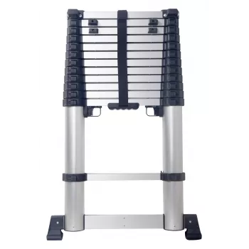 CIMCO 146725 escalera telescópica XC-380, aluminio, 3,80 m extendida, 13 peldaños, 150 kg