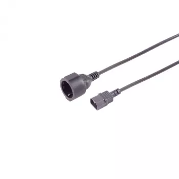 S CONN MAXIMUM CONNECTIVITY cable adaptador de corriente IEC C14 a CEE 7/3 Schuko, 1 m, 1 mm², negro 09-07025