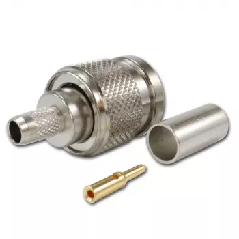 TELEGÄRTNER conector macho TNC recto para cable coaxial RG-58, crimpado/soldadura, 50 ohmios, DC-11 GHz