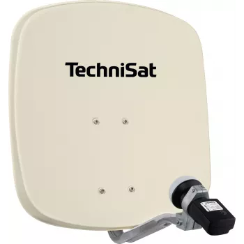 TechniSat Antena parabólica SAT con LNB, reflector de 45 cm, aluminio, LNB single (1045/8195)