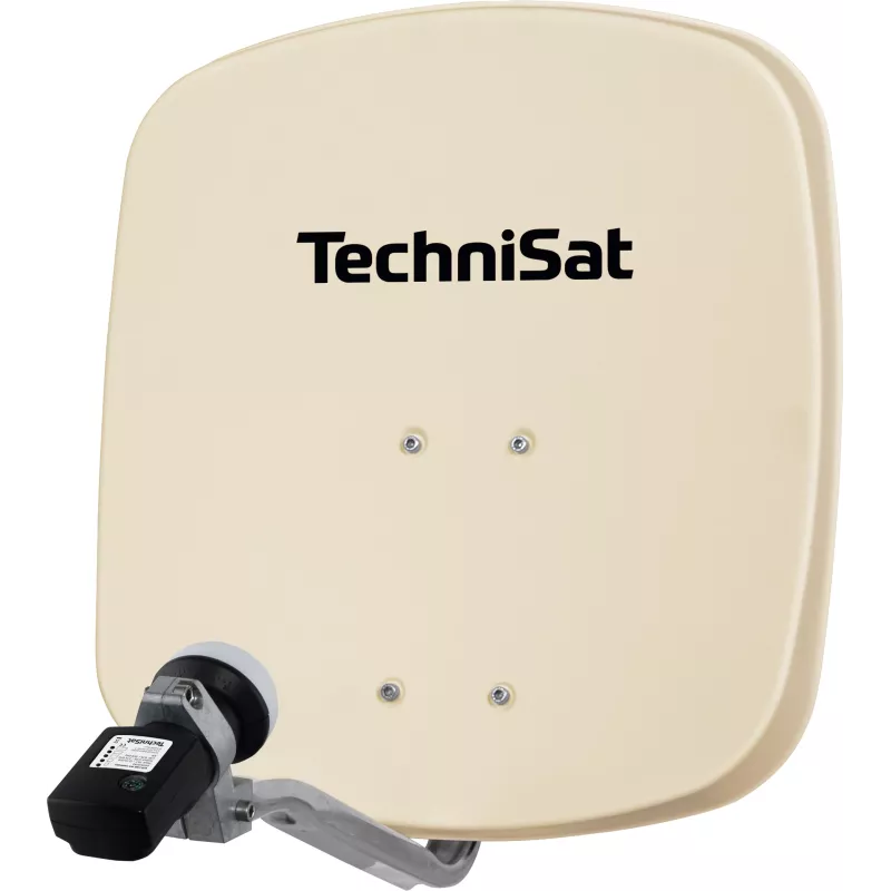 TechniSat Antena parabólica SAT con LNB, reflector de 45 cm, aluminio, LNB single (1045/8195)