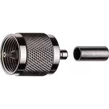 Telegärtner Conector macho UHF por crimpado G01 para RG-58 C/U, 50 ohmios, níquel/oro, 1 ud. J01040A0001