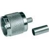 Telegärtner Conector macho UHF por crimpado G01 para RG-58 C/U, 50 ohmios, níquel/oro, 1 ud. J01040A0001