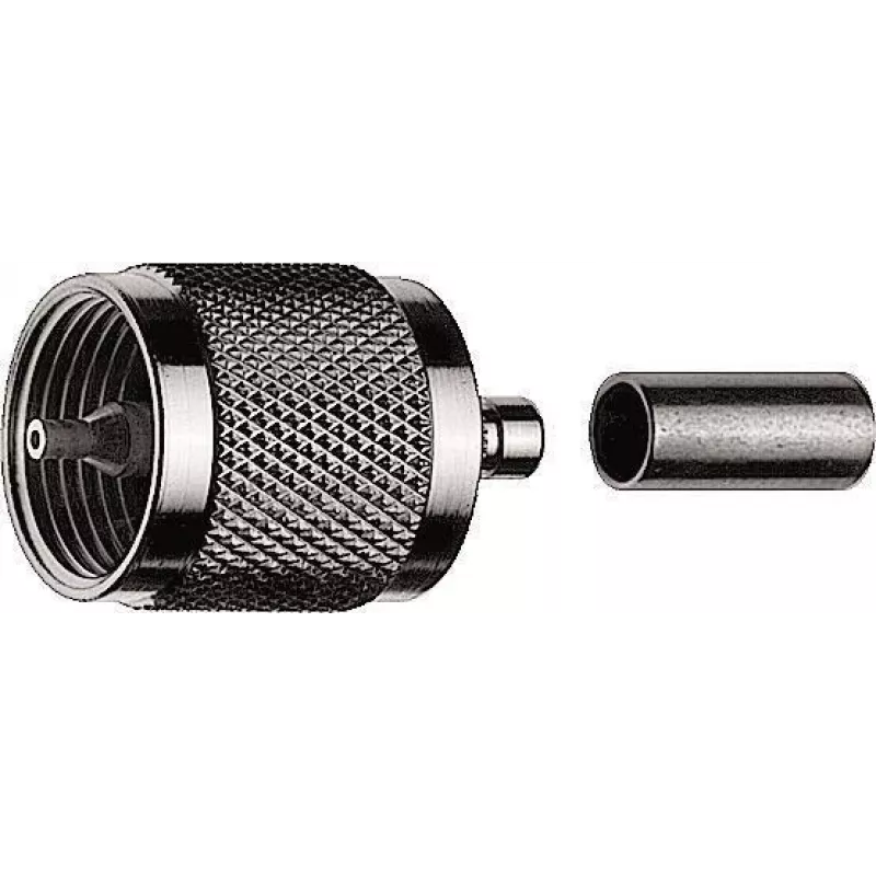 Telegärtner Conector macho UHF por crimpado G01 para RG-58 C/U, 50 ohmios, níquel/oro, 1 ud. J01040A0001