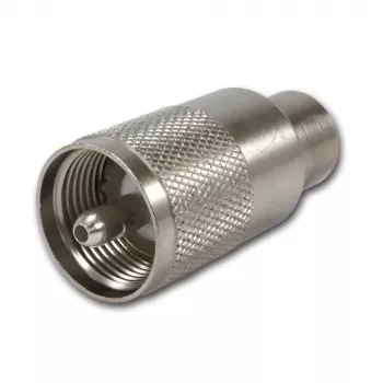 Telegärtner Conector macho UHF PL259/6 para RG-58 C/U y RG-59 B/U, aislamiento de PTFE, carcasa niquelada, contacto plateado, pack de 5 (J01040B0604)