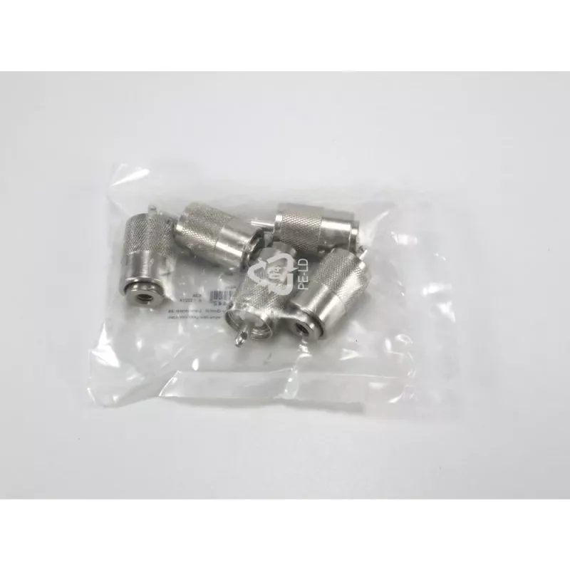 Telegärtner Conector macho UHF PL259/6 para RG-58 C/U y RG-59 B/U, aislamiento de PTFE, carcasa niquelada, contacto plateado, pack de 5 (J01040B0604)