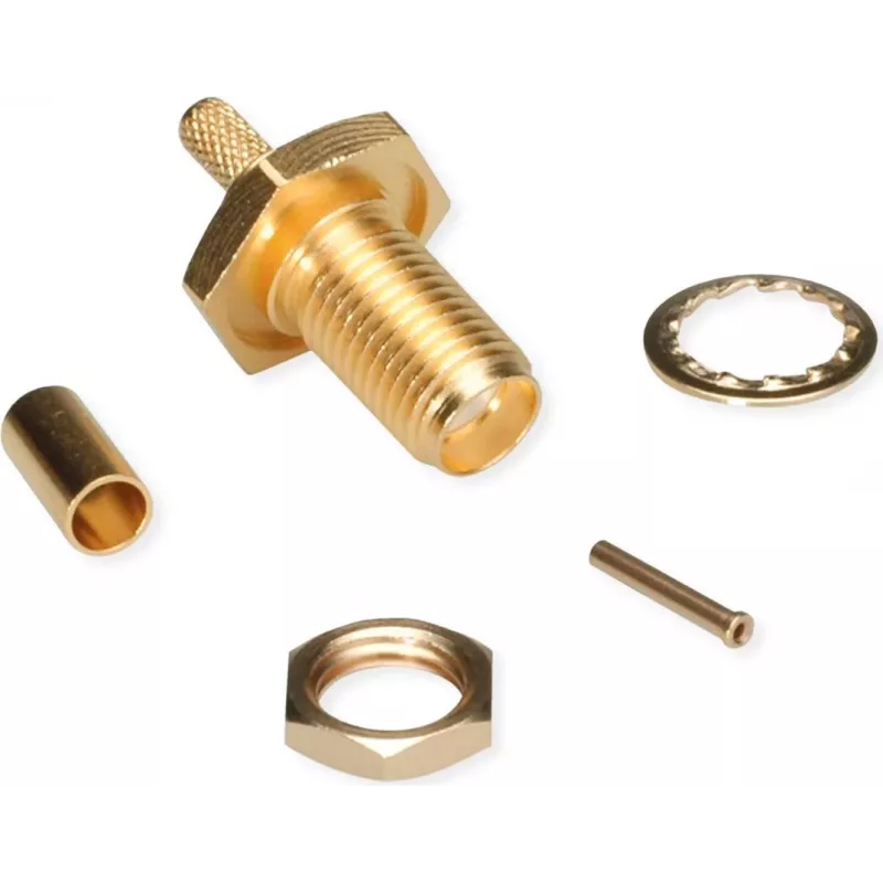 Telegärtner Conector hembra SMA por crimpado para RG-316/U, oro, pack de 5 (J01151A0001)