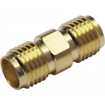 TELEGÄRTNER 100024790 Adaptador coaxial SMA hembra a SMA hembra, 50 ohmios, DC-18 GHz, latón niquelado