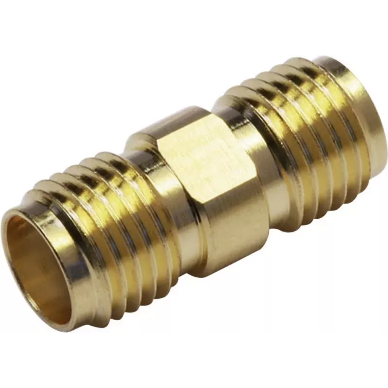 TELEGÄRTNER 100024790 Adaptador coaxial SMA hembra a SMA hembra, 50 ohmios, DC-18 GHz, latón niquelado