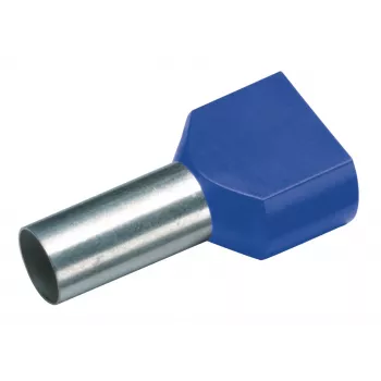 Cimco 187740 Terminal tubular doble 2,5 mm² parcialmente aislado azul 100 uds.