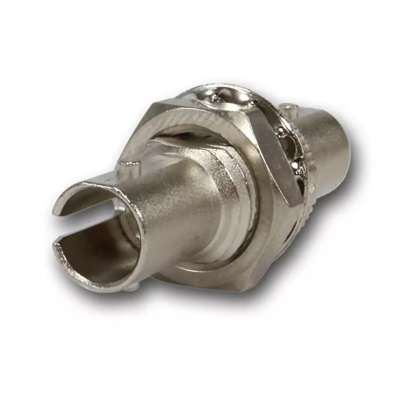 Telegärtner Acoplador ST multimodo simplex con casquillo de bronce fosforoso, carcasa metálica, montaje de un orificio, Z64 J08011A0003