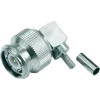 Telegärtner Conector macho TNC acodado de crimp, 50 ohmios para RG-316/U, conexión soldada/crimp, latón niquelado J01010B0012