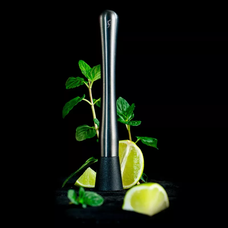 Lurch Set decorador de bordes de vasos de cóctel y pinzas gris ahumado 240799
