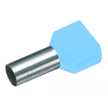 Cimco 187700 Terminal tubular doble 0,25 mm² semiaislado turquesa 100 uds.