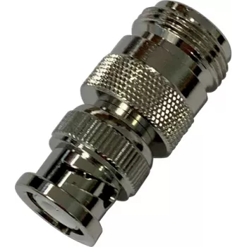 Wittenberg Antennen 103507 Adaptador coaxial conector macho BNC a conector hembra N, 50 ohmios, latón niquelado