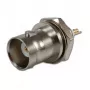 Telegärtner Conector hembra BNC de montaje empotrado 50 ohmios, conductor interior dorado, brida de 4 orificios, conexión por soldadura (J01001A0053Z)