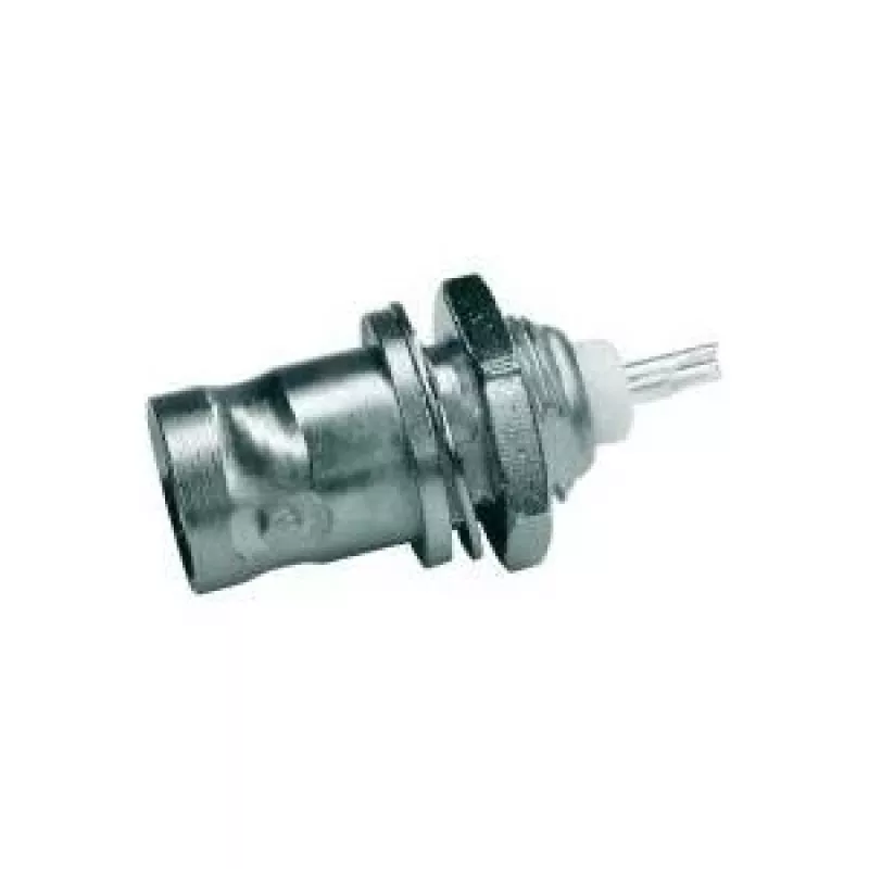 Telegärtner Conector hembra BNC de montaje empotrado 50 ohmios, conductor interior dorado, brida de 4 orificios, conexión por soldadura (J01001A0053Z)