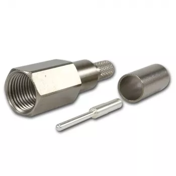 Telegärtner Conector macho FME crimp/crimp para RG-58 C/U, 50 ohmios, oro/níquel J01700A0006Z