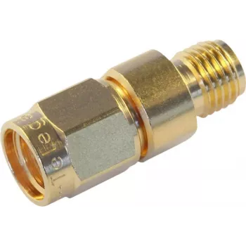 Telegärtner Adaptador de conector hembra SMA a conector macho SMA reverse, 50 ohmios, DC-6 GHz, latón dorado J01155R0095