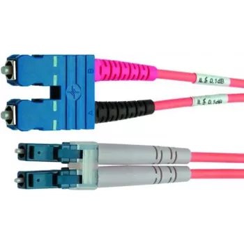 Telegärtner L00890C0038 Cable de parcheo de fibra óptica LC a SC multimodo, 50/125 µm, 1 m