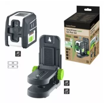 Laserliner SmartCross-Laser GX Plus Set láser de líneas cruzadas de haz verde, alcance máx. 40 m (036.732E)