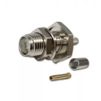 Telegärtner Conector hembra SMA de montaje crimp para RG-316/U, niquelado, pack de 5 (J01151A0009)