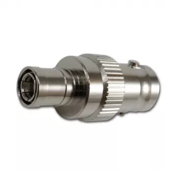 TELEGÄRTNER Adaptador coaxial BNC hembra a SMB hembra, 50 ohmios, recto, latón niquelado, contactos dorados J01008F0013