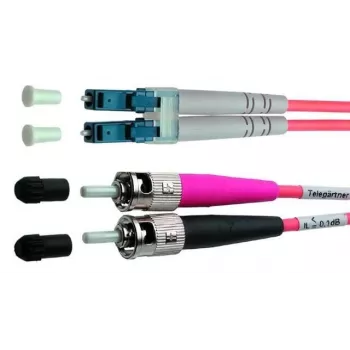 Telegärtner Cable de parcheo de fibra óptica ST a LC OM4 multimodo, 2m, violeta L00891A0080