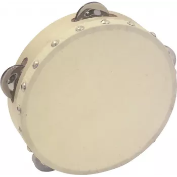 DIMAVERY DTH-704 Pandereta 18 cm madera natural con sonajas de acero 26053174