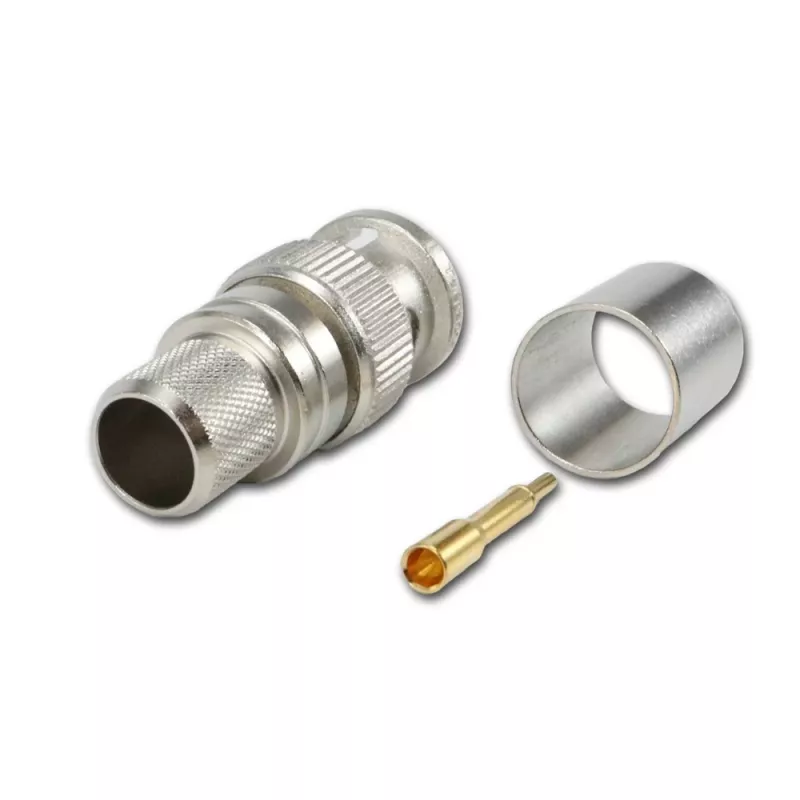 Telegärtner Conector macho BNC de crimpar para RG214/U y RG393/U, 50 ohmios, 1 ud. J01000A0060