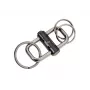 TROIKA 2-WAY KEY Llavero de cierre rápido, metal fundido negro mate con anilla abierta extraíble (KR22-09/BK)