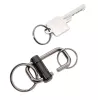 TROIKA 2-WAY KEY Llavero de cierre rápido, metal fundido negro mate con anilla abierta extraíble (KR22-09/BK)