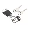 TROIKA 2-WAY KEY Llavero de cierre rápido, metal fundido negro mate con anilla abierta extraíble (KR22-09/BK)