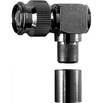 Telegärtner Conector macho TNC acodado de crimpado, 50 ohmios, RG-213/U, soldadura/crimpado, G42 (2,7/7,1), B1812 (J01010A0066)