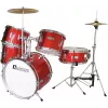 DIMAVERY JDS-305 Batería infantil, roja (5 piezas, bombo de 16 pulgadas, platillos, taburete, baquetas) 26001900